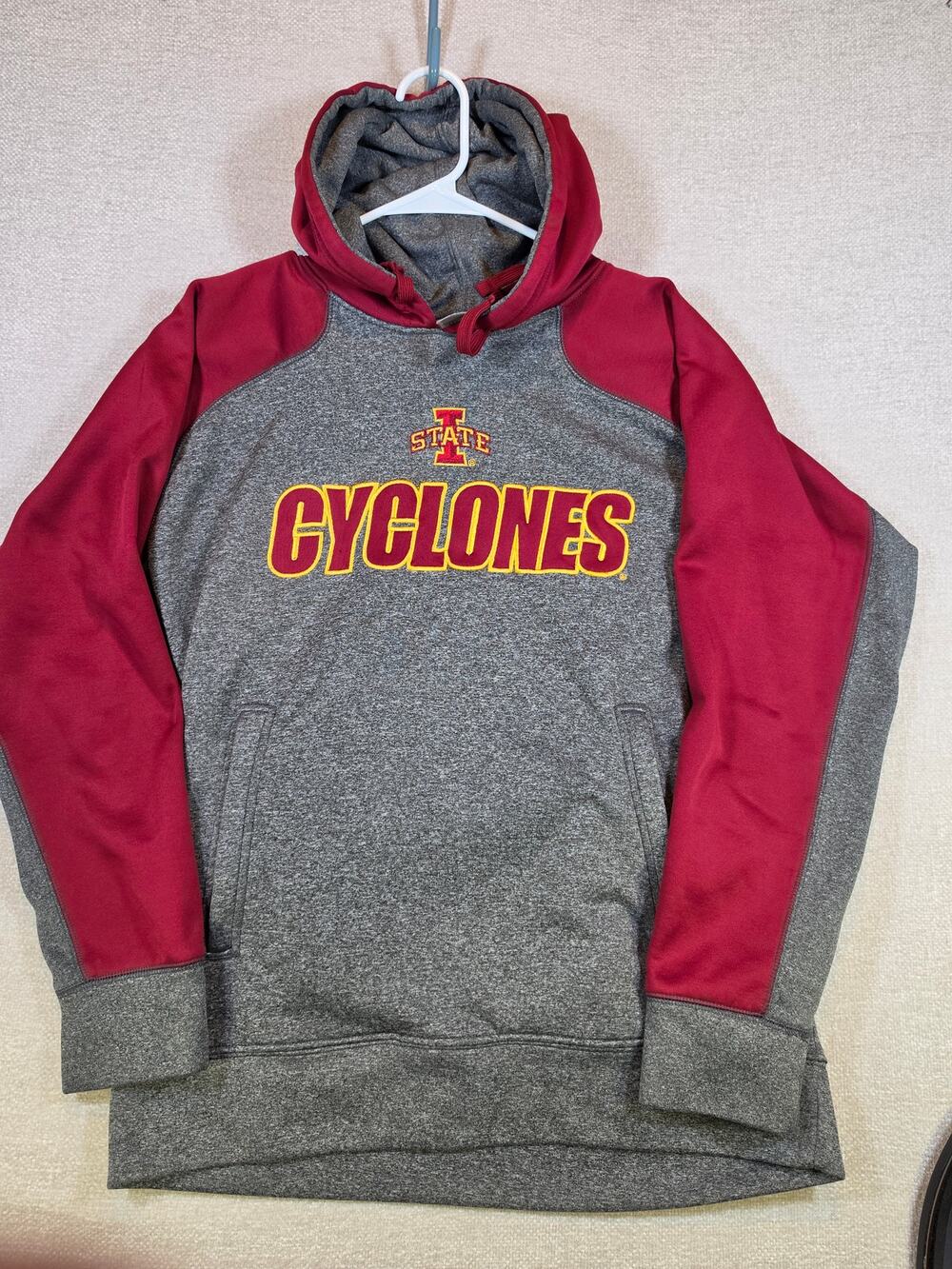 Iowa State Cyclones Hoodie Medium M Gray Maroon Knights Apparel NCAA Fleece